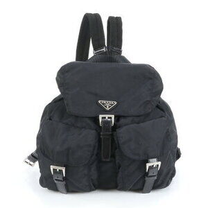 Prada Tessuto leather backpack shoulder bag black